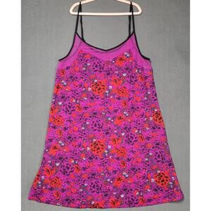 Gilligan O'Malley Nightgown XL Slip Chemise Nighty Soft Stretch Lace Trim Comfy